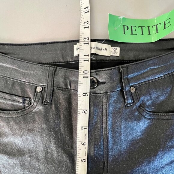 Rebecca Minkoff 10P Black Metallic Sparkly Petite Length Skinny Jeans NWOT's - Picture 14 of 16